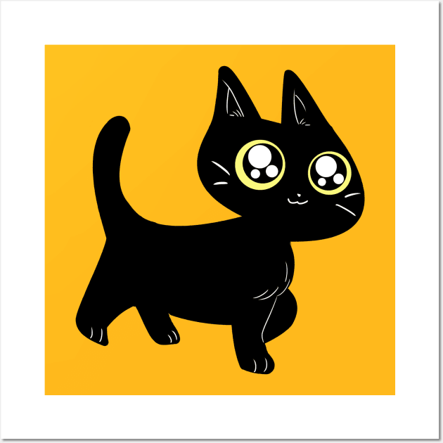 Cute Black Kitten Wall Art by saradaboru